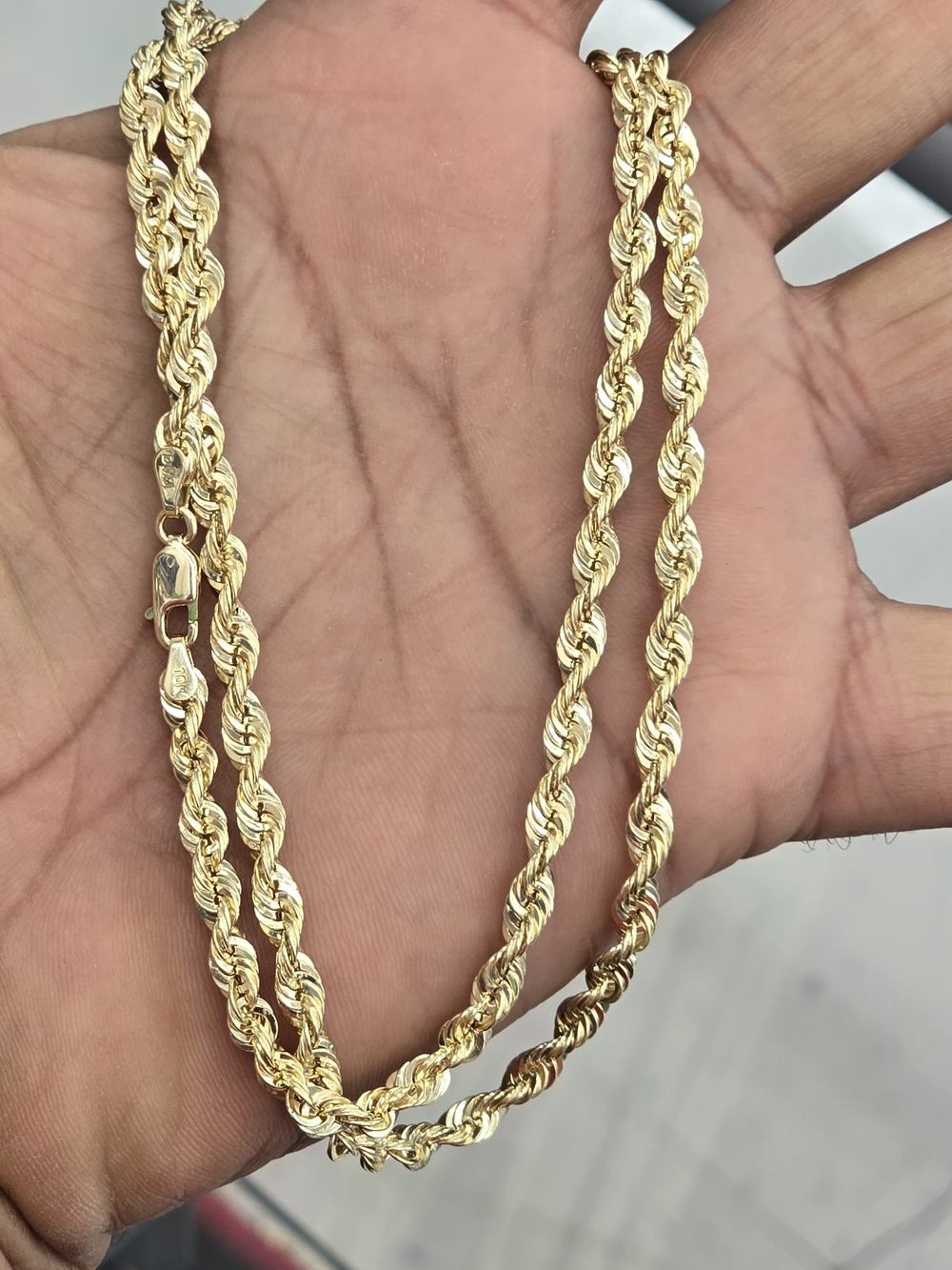 10k Real Gold Rope Chain 4mm 20 Inches - Picture 6 of 9